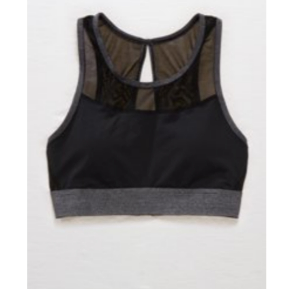 Aerie Mesh High Neck Sports Bra